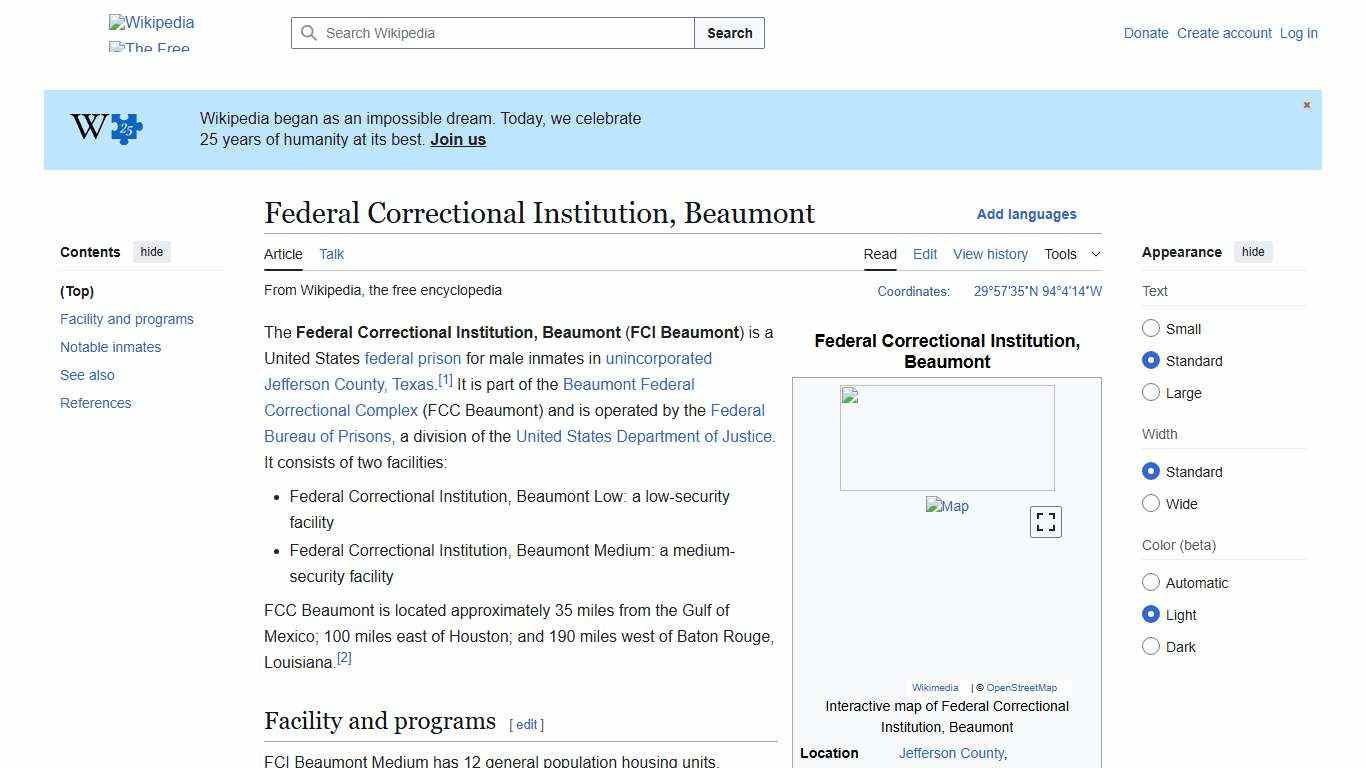 Federal Correctional Institution, Beaumont - Wikipedia