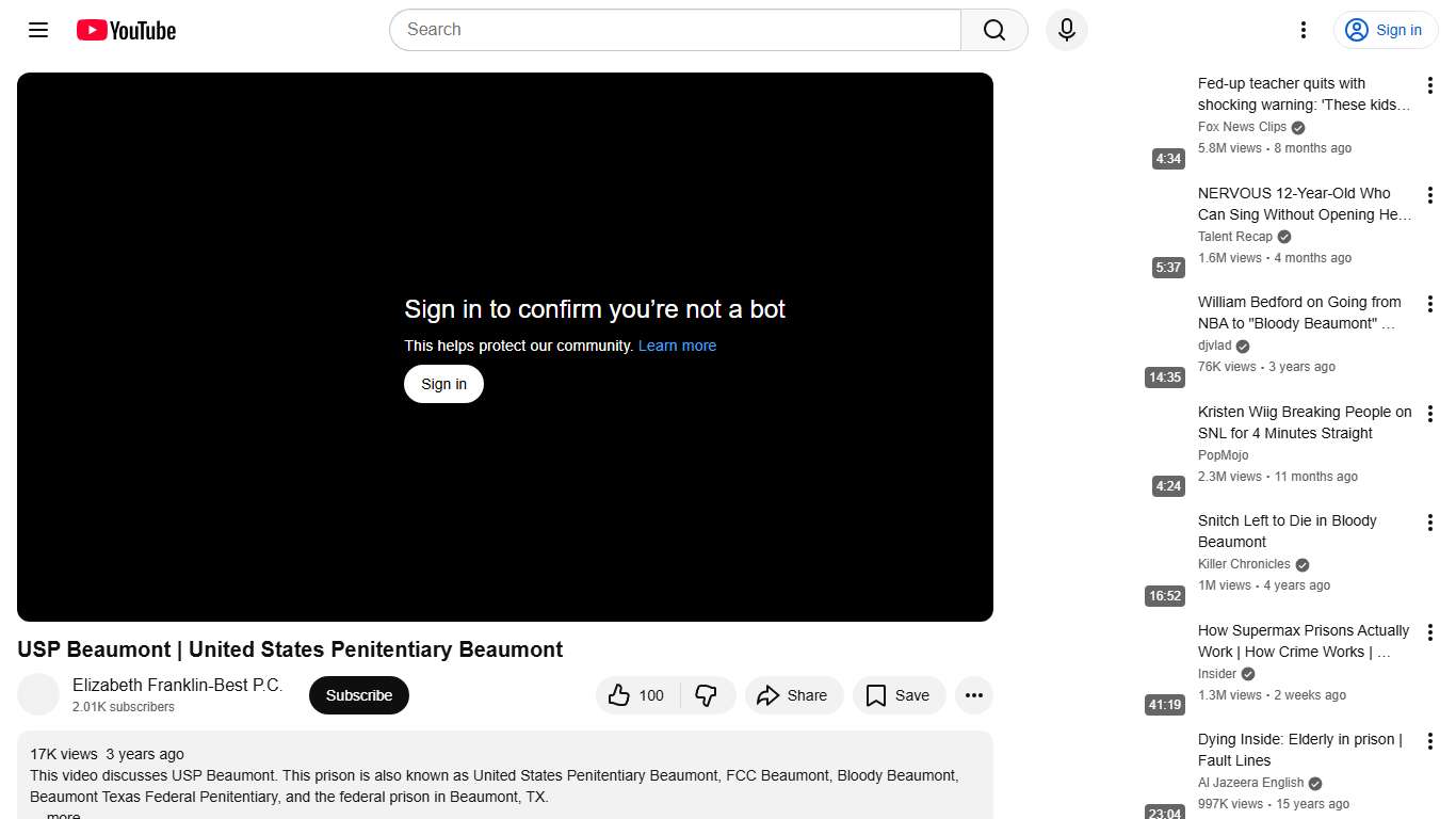 USP Beaumont | United States Penitentiary Beaumont - YouTube