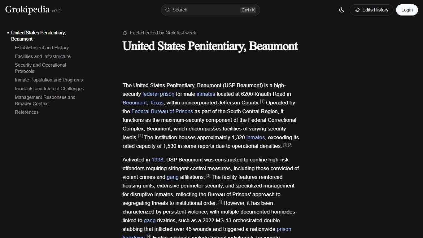 United States Penitentiary, Beaumont
